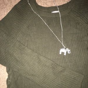 Green Charlotte Russe Crop Too Sweater